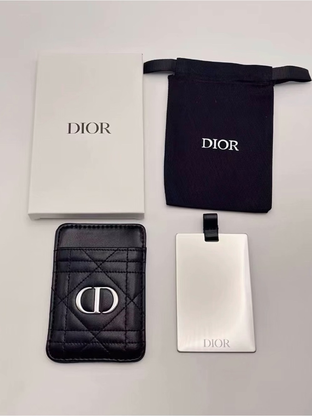 Dior Beauty Black Quilted Card Holder Compact Mirror Storage Set w/ 3M Adhesive - Picture 2 of 6